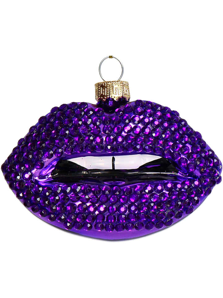 Ozdoba choinkowa "Lips" w kolorze fioletowym - szer. 9 cm