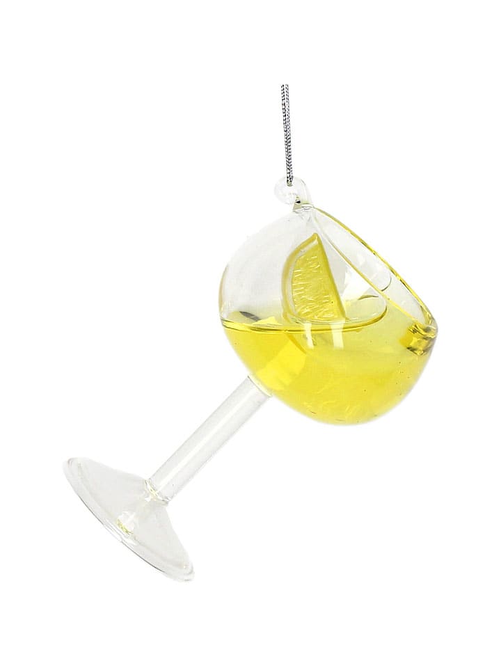 Baumschmuck "Cocktail" in Gelb/ Ohne Farbe - (H)9 cm
