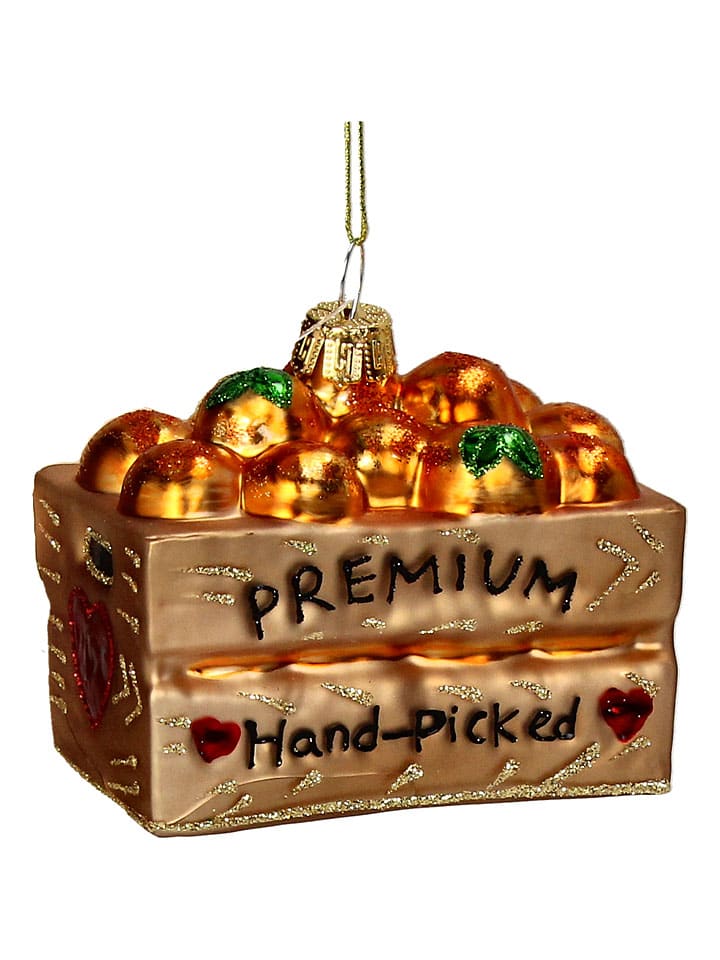 Ozdoba choinkowa "Apricot Crate" w kolorze jasnobrązowym - wys. 7,6 cm