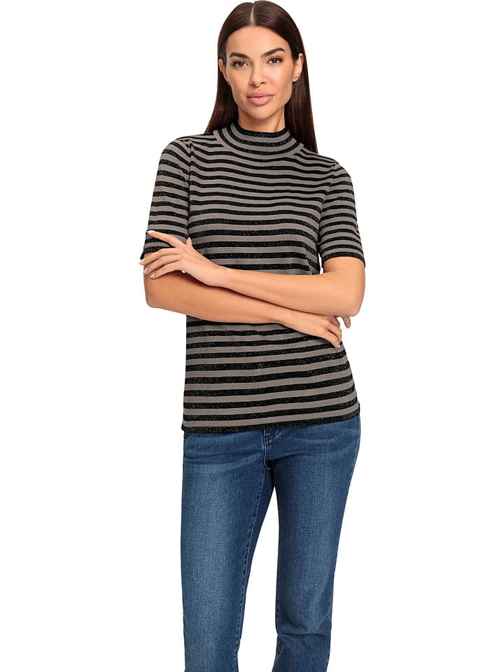 Pullover in Schwarz/ Taupe