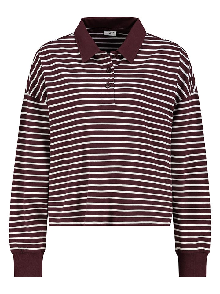 Poloshirt in Bordeaux/ Weiß