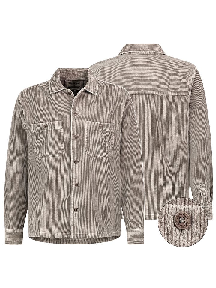 Cordhemd in Taupe