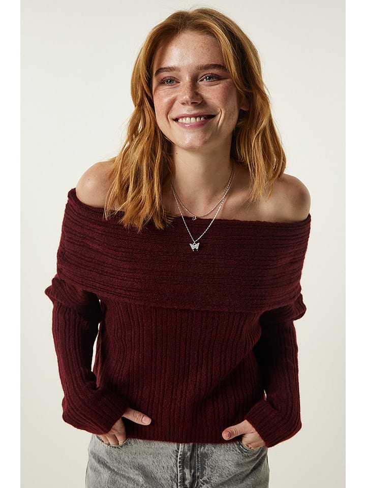 Sweter w kolorze bordowym