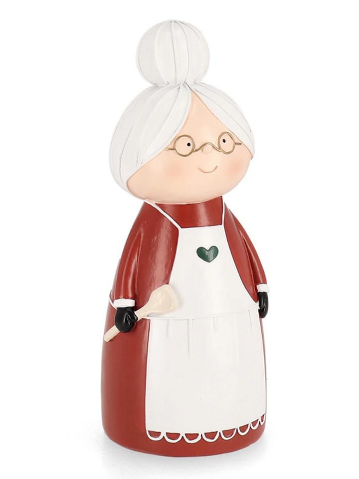 Figurka dekoracyjna "Granny" w kolorze czerwonym - wys. 22 cm