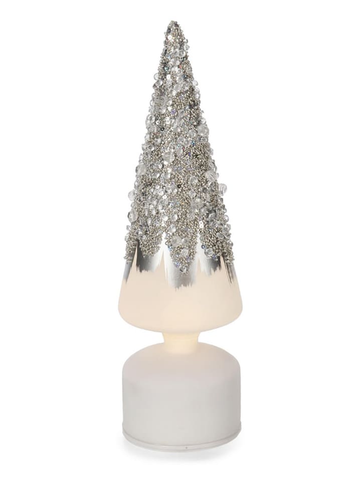 LED-Dekoleuchte in Silber/ Weiß - (H)30 cm