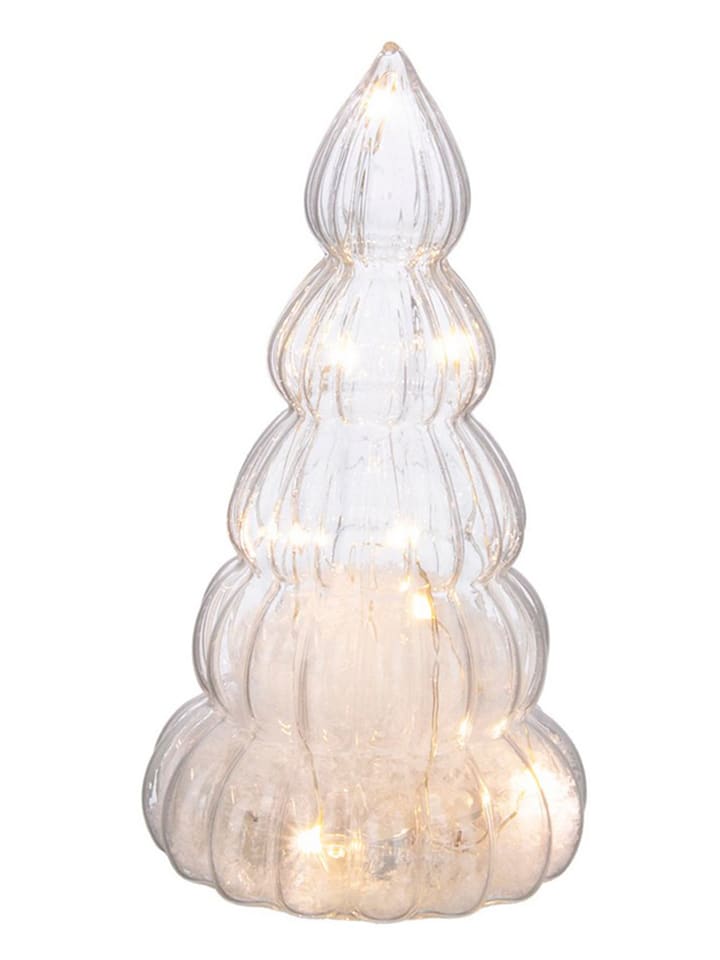 Dekoracyjna lampa LED w kolorze srebrnym - wys. 17 cm