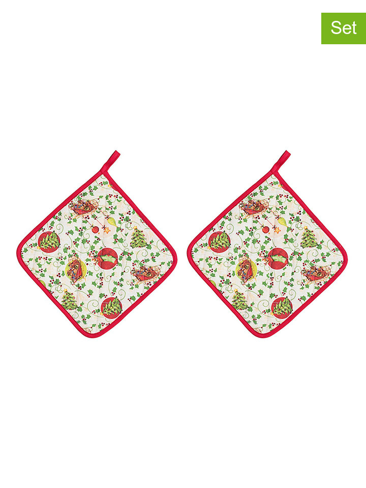 2er-Set: Topflappen in Bunt - (L)20 x (B)20 cm