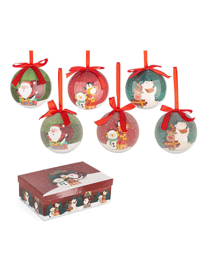 Christbaumkugeln "Blaine" in Bunt - Ø 7,5 cm - 6 Stück