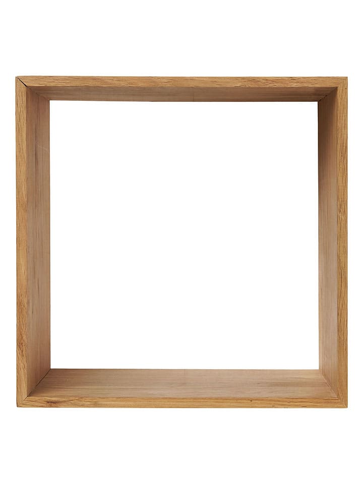 Wandregal "Lattoon" in Hellbraun - (B)30 x (H)30 x (T)18 cm