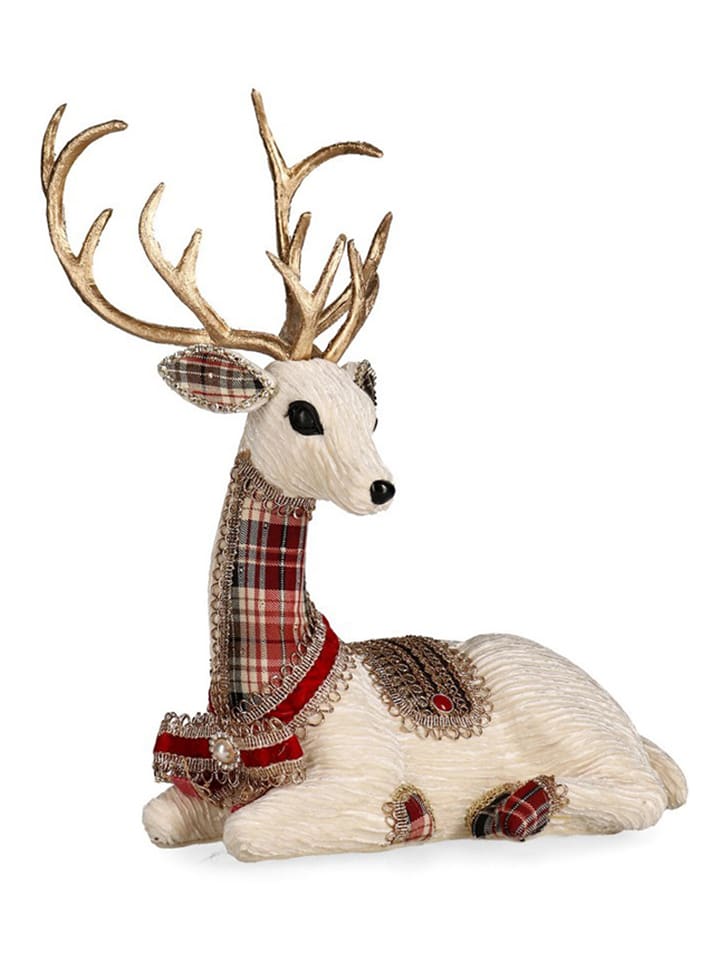 Figurka dekoracyjna "Mellony" w kolorze kremowym - wys. 41 cm