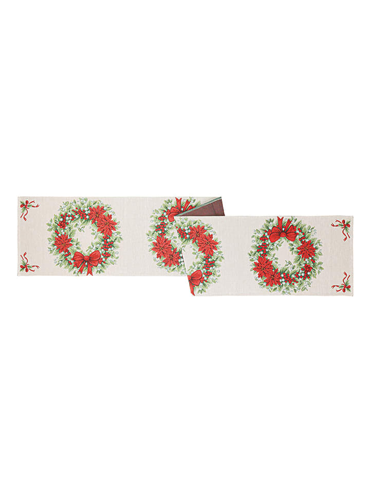 Tafelloper "Bow" beige - (L)183 x (B)33 cm