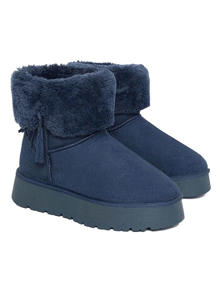 Botki zimowe "Clary" w kolorze granatowym
