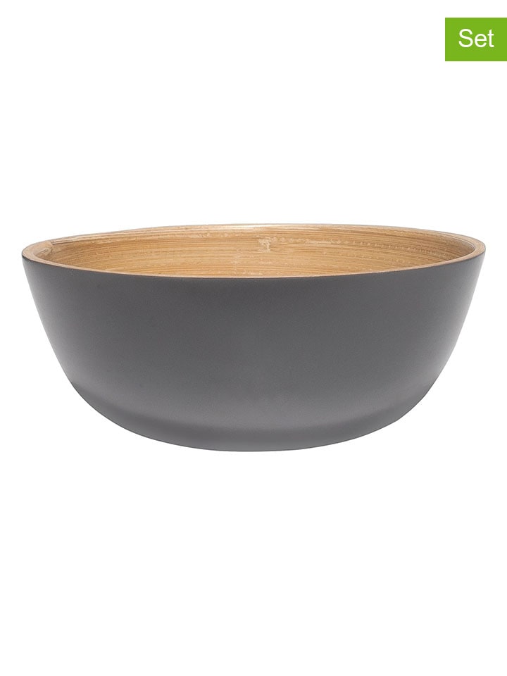 Miski (2 szt.) w kolorze szarym do przekąsek - Ø 15 cm