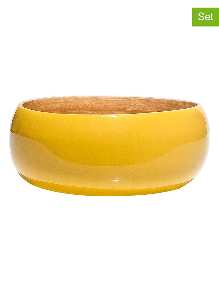 Miski (2 szt.) w kolorze żółtym do przekąsek - Ø 15 cm