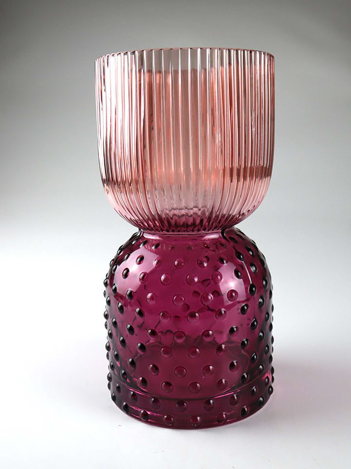 Wazon w kolorze różowym - wys. 25 x Ø 12 cm