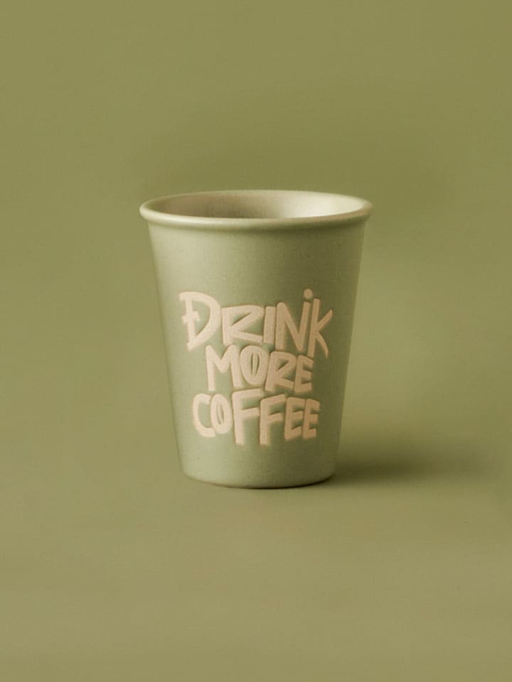 Kubek "Drink Espresso" w kolorze zielonym do kawy - 100 ml