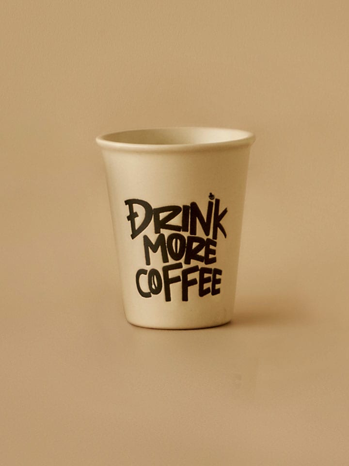 Kaffeebecher "Drink Espresso" in Creme - 100 ml
