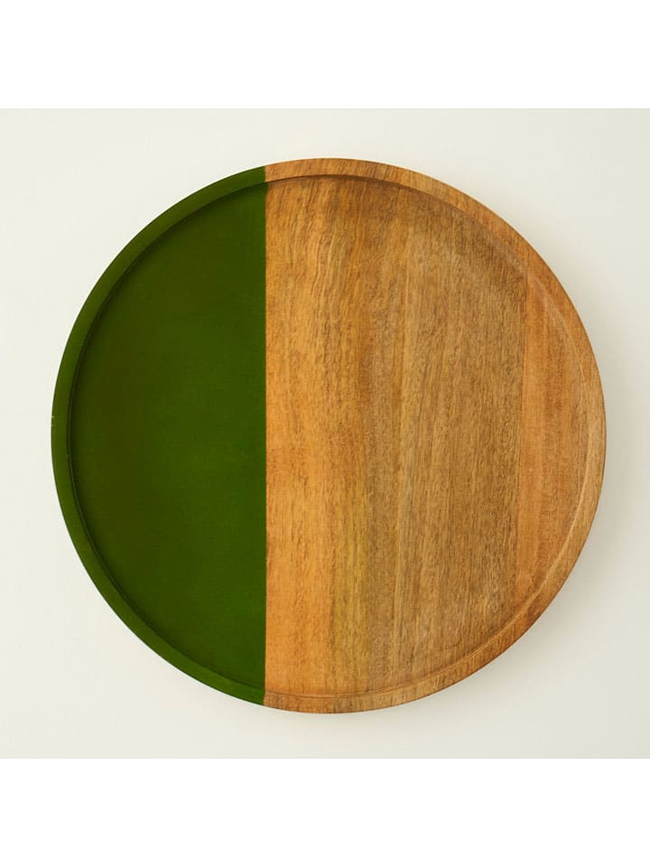 Servierplatte "Trina" in Braun/ Grün - Ø 40,5 cm