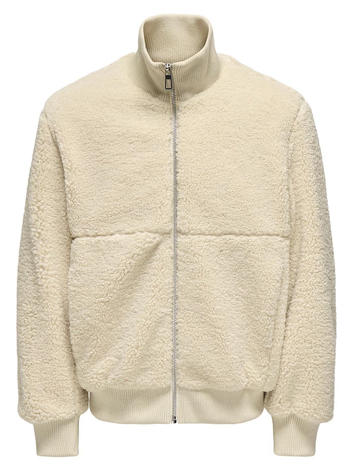 Fleece vest "Ray" wit/blauw