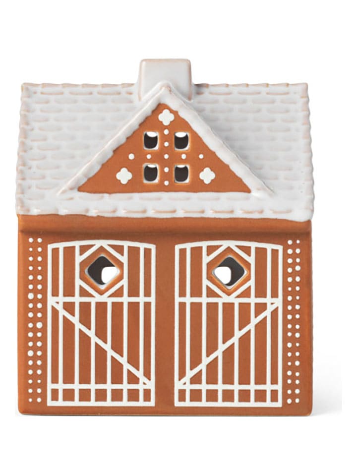 Świecznik "Gingerbread" w kolorze jasnobrązowym - wys. 11,5 cm