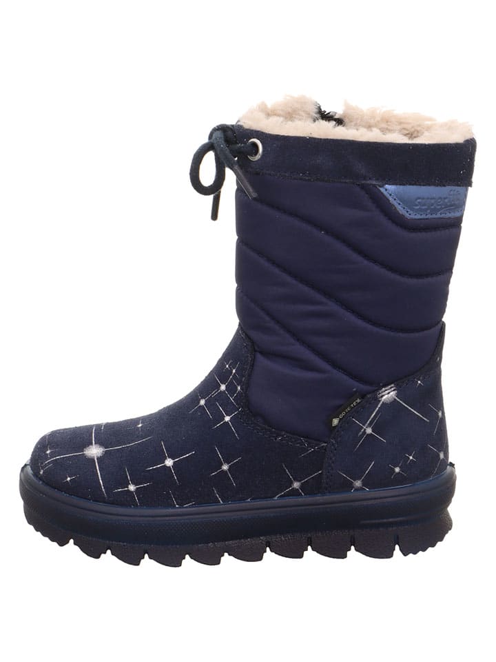 Leren winterlaarzen "Flavia" donkerblauw