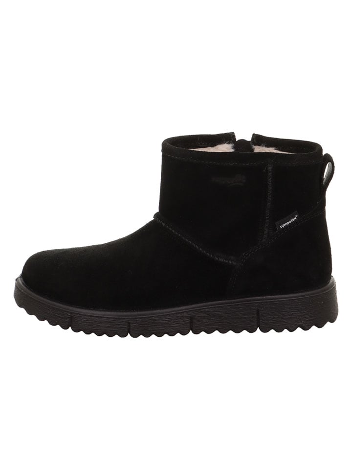 Leder-Winterstiefel "Lora" in Schwarz