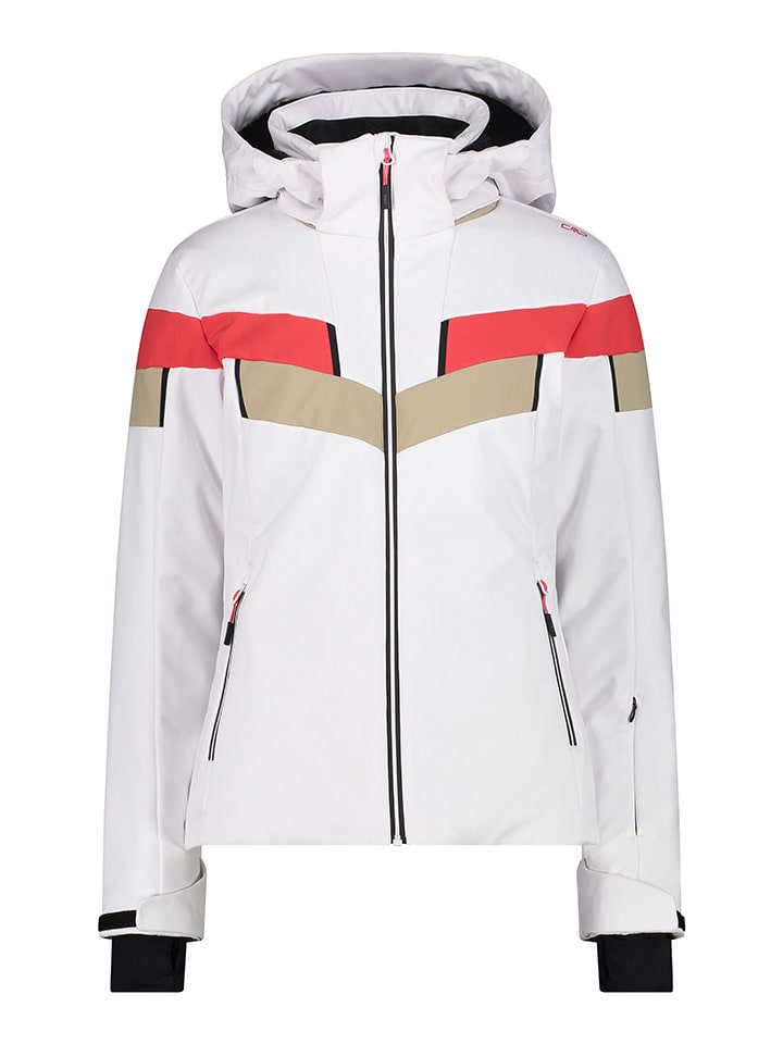 Softshelljas wit/oranje/beige