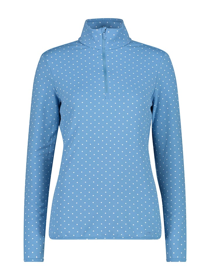 Funktionslongsleeve in Hellblau/ Weiß