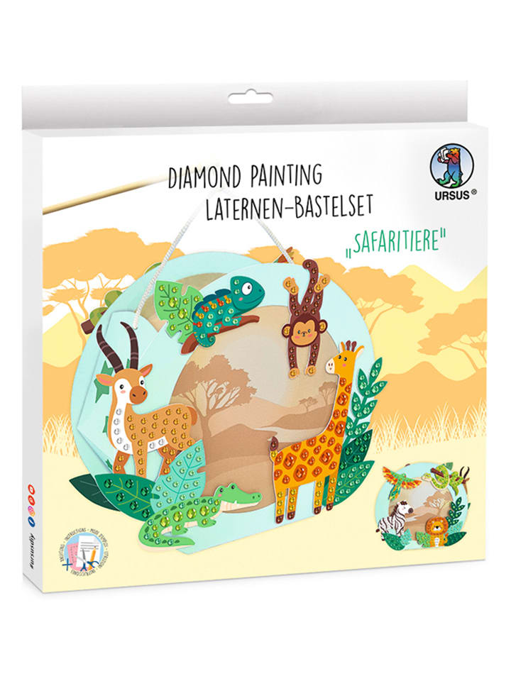 Diamond-Painting-Laternen-Bastelset "Safaritiere"