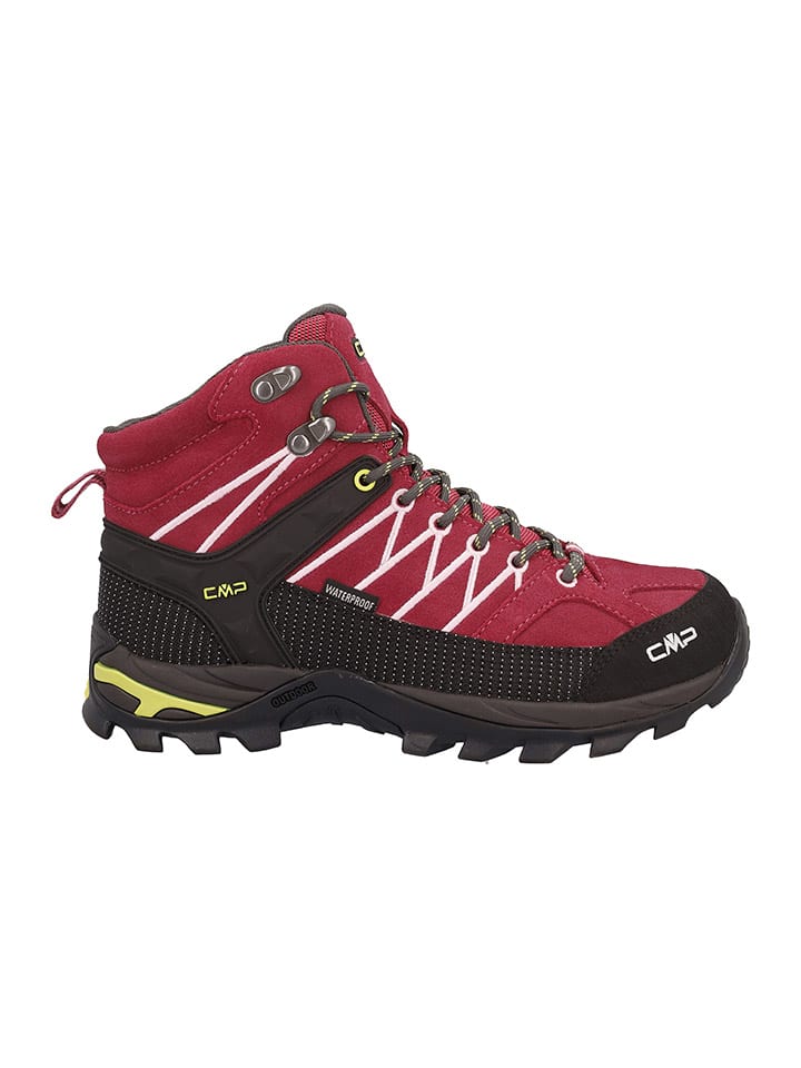 Leder-Trekkingschuhe "Rigel" in Schwarz/ Pink