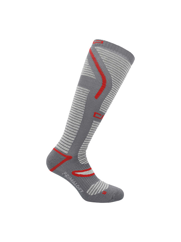 Ski-/ Snowboardsocken in Grau/ Rot
