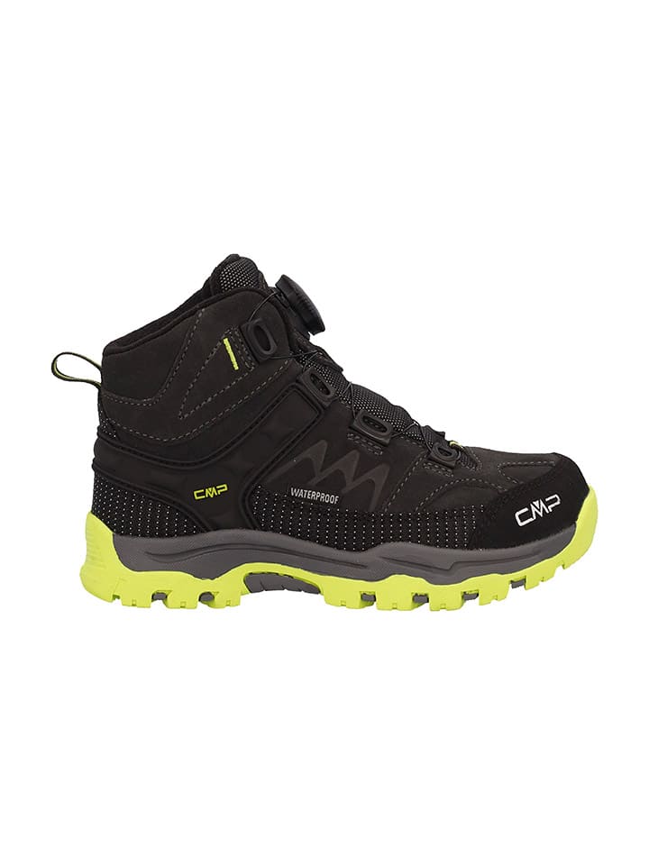 Skórzane buty trekkingowe "Kiruna" w kolorze czarno-żółtym