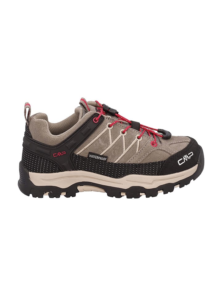 Leder-Trekkingschuhe "Rigel" in Schwarz/ Beige