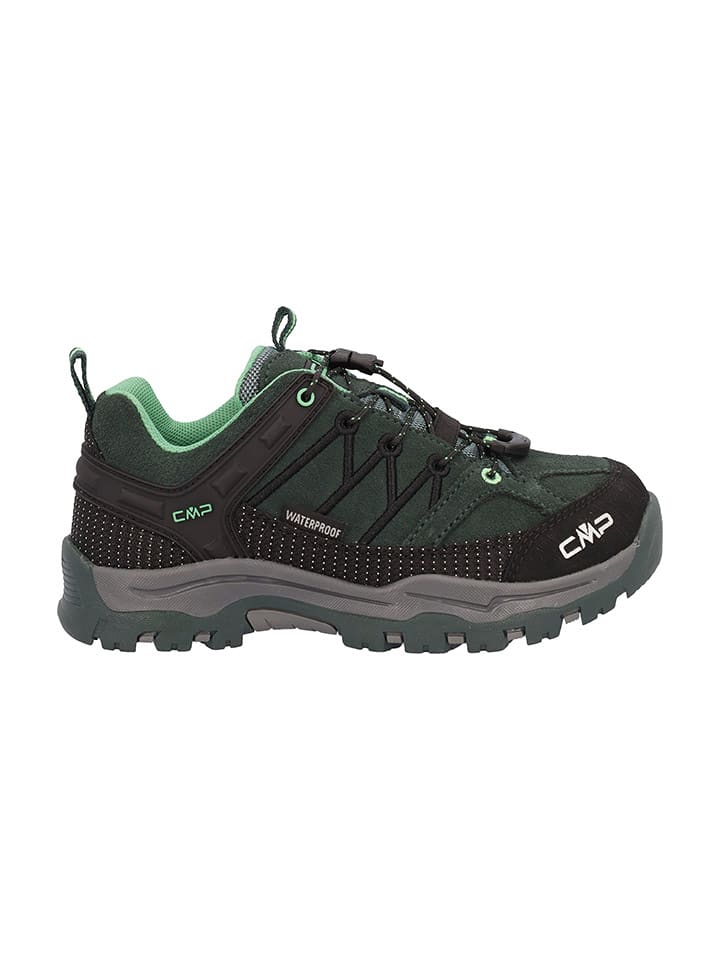 Leder-Trekkingschuhe "Rigel" in Schwarz/ Grün