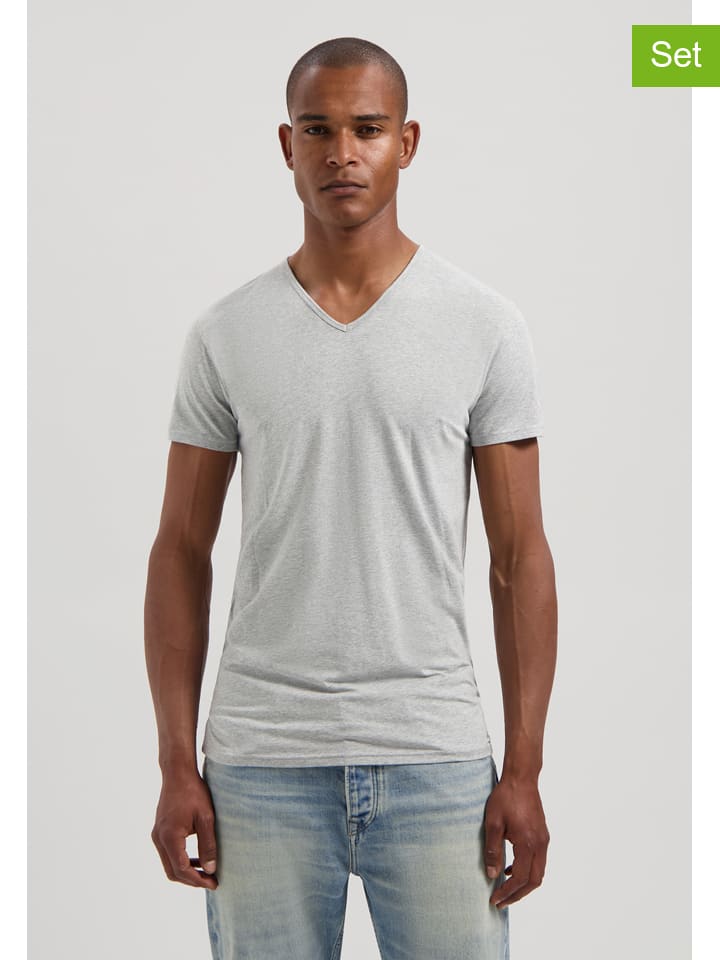 2er-Set: Shirts in Hellgrau