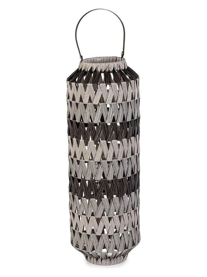 Lampion "Jala" w kolorze szaro-czarnym - wys. 70 x Ø 25 cm