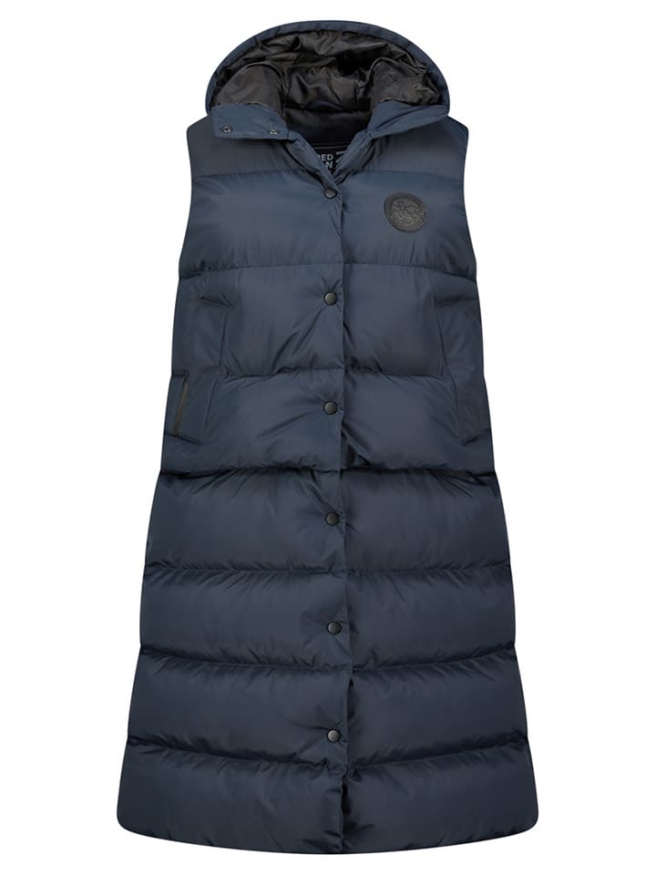 Doorgestikte bodywarmer "Villian" donkerblauw