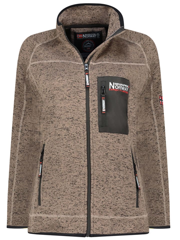Fleecejacke "Title" in Taupe