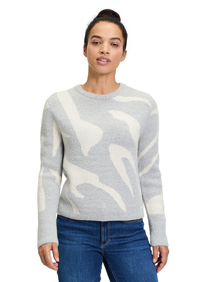 Sweter w kolorze szaro-kremowym