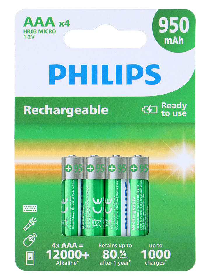 AAA-Batterien 950 mAh - 4 Stück