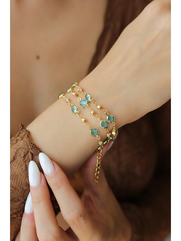 Vergulde armband met edelstenen
