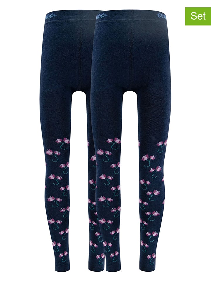 Legginsy (2 pary) w kolorze granatowym