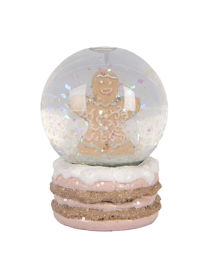 Schneekugel in Beige/ Rosa - (H)7 x  Ø 5 cm