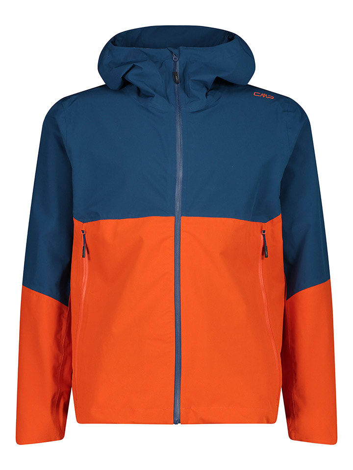 Functionele jas donkerblauw/oranje