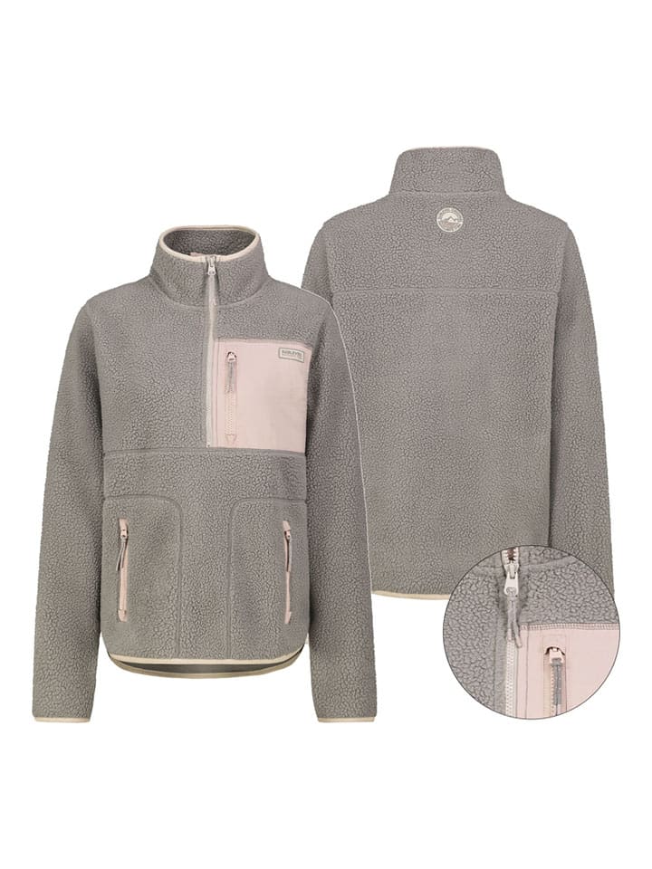 Bluza polarowa w kolorze szarobrązowo-jasnoróżowym
