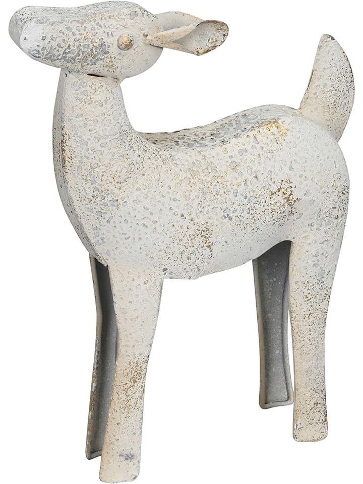 Figurka dekoracyjna "Roe Deer" w kolorze białym - 20 x 25,5 x 6 cm