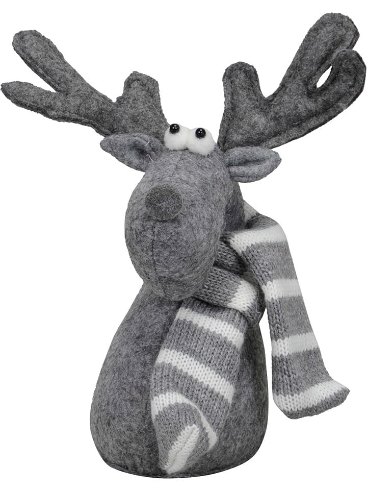 Figurka dekoracyjna "Moose" w kolorze szarym - 17 x 21 x 11 cm