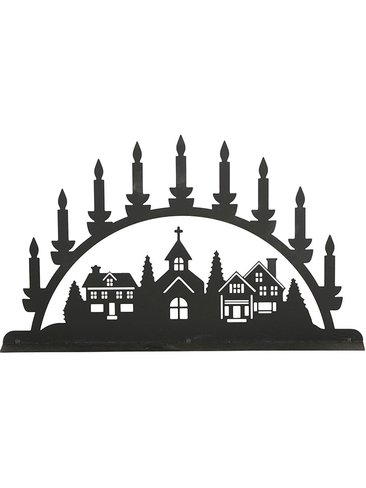 Dekoracja "Houses" w kolorze czarnym - 35 x 20 cm