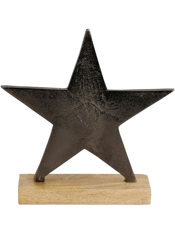Dekofigur "Stern" in Braun - (B)21 x (H)21,5 x (T)6 cm