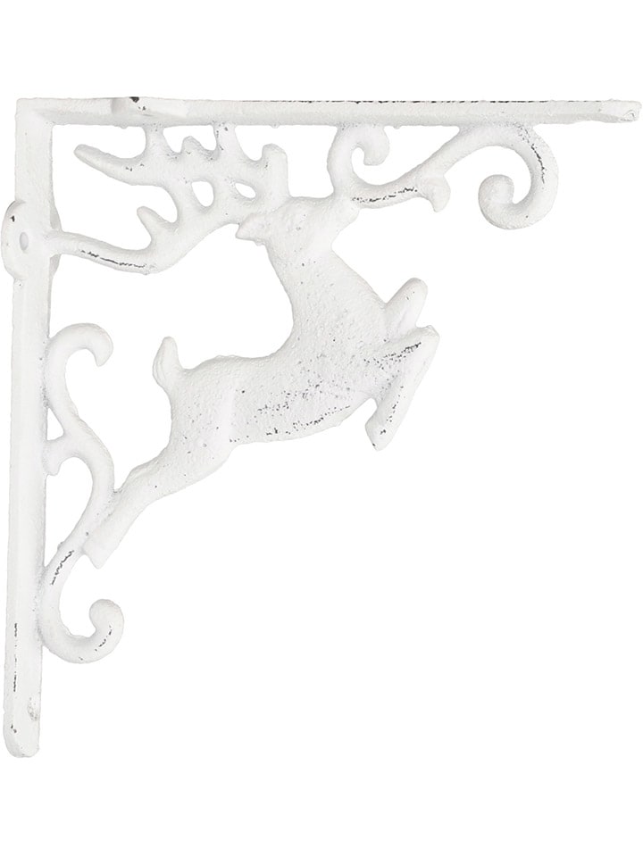 Wandwinkel "Hirsch" in Weiß - (B)4 x (H)18,5 x (T)18,5 cm